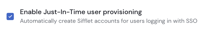 JiT User Provisioning Setting