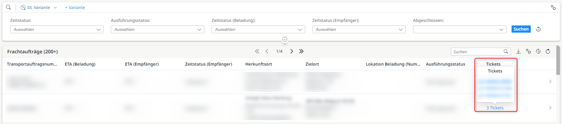 Ein Ticket direkt per Verlinkung öffnen