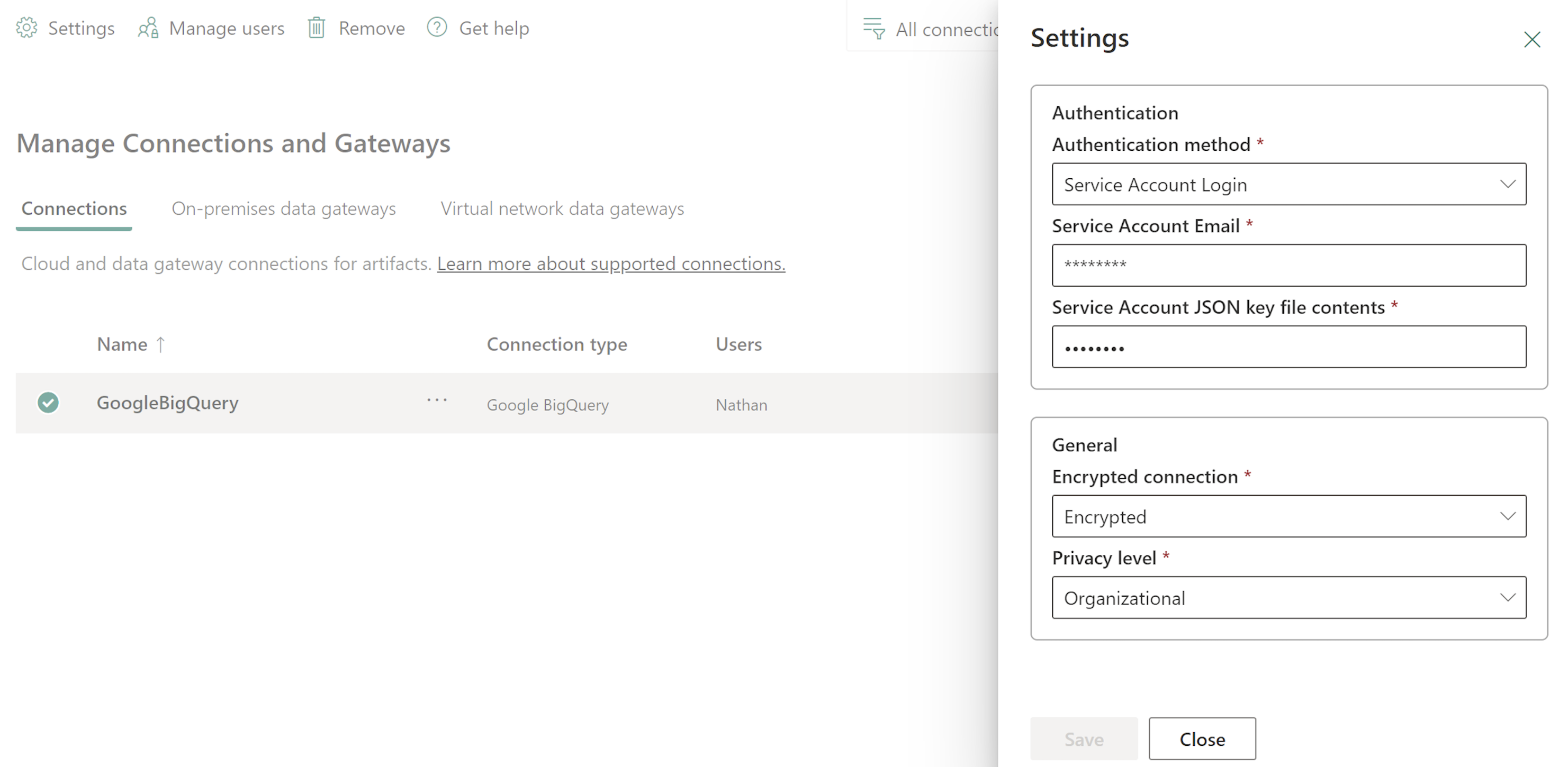 BI Link Settings Alt text