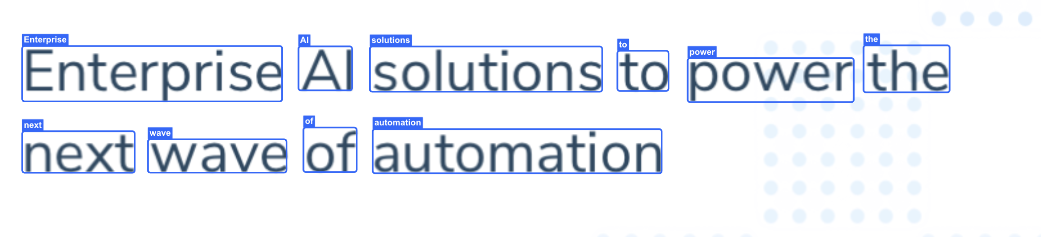 Block Text: "Enterprise Al solutions to power the next wave of automation"