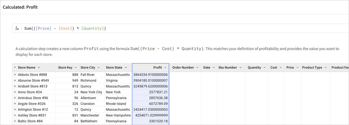 Changing the profit formula to use more parentheses for precision of order of operations.