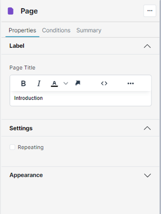 Simplified inspector panel with attribute grouping