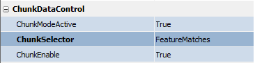 Feature matching chunk data settings.