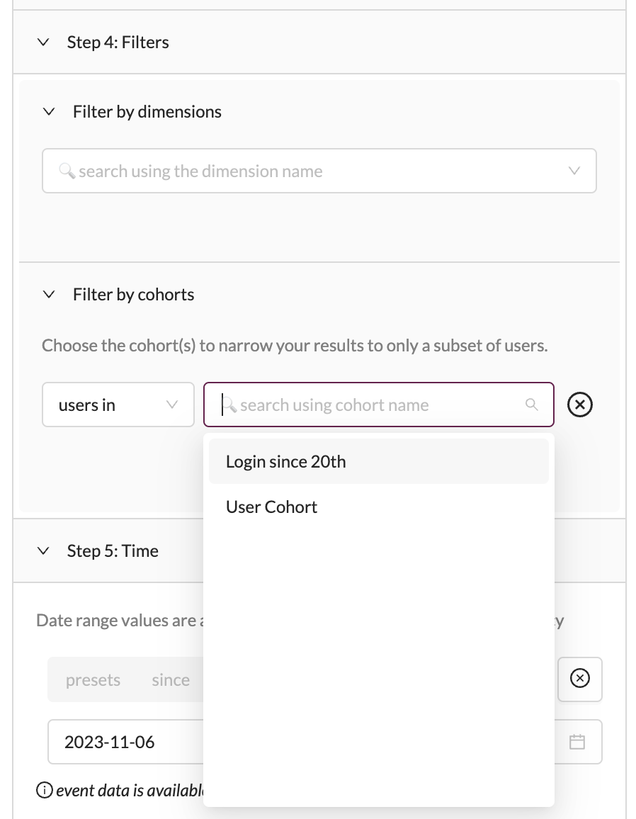 Add cohort filters on Houseware