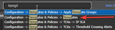 Open Template Groups from search menu