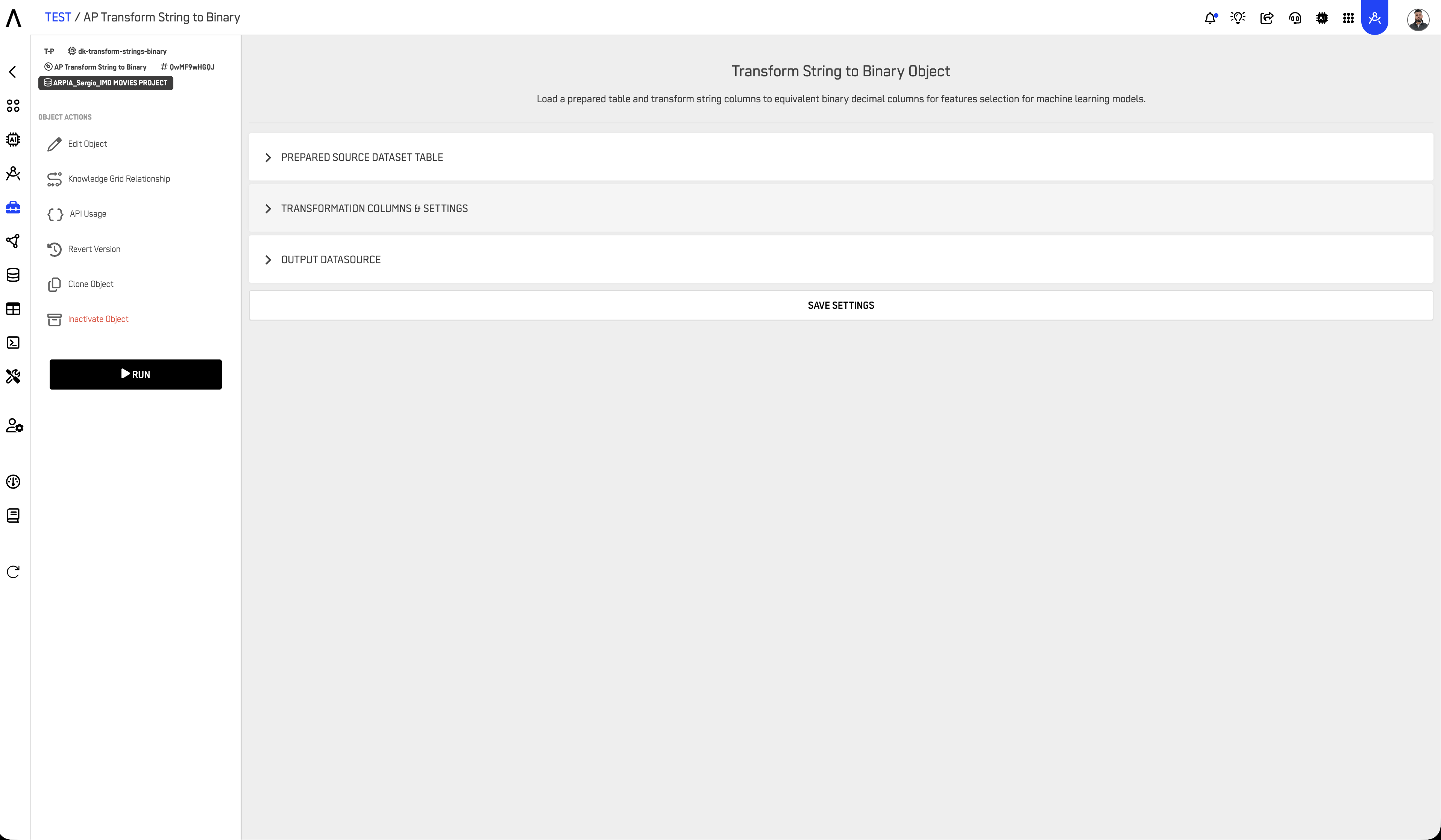 AP Prepared Table interface