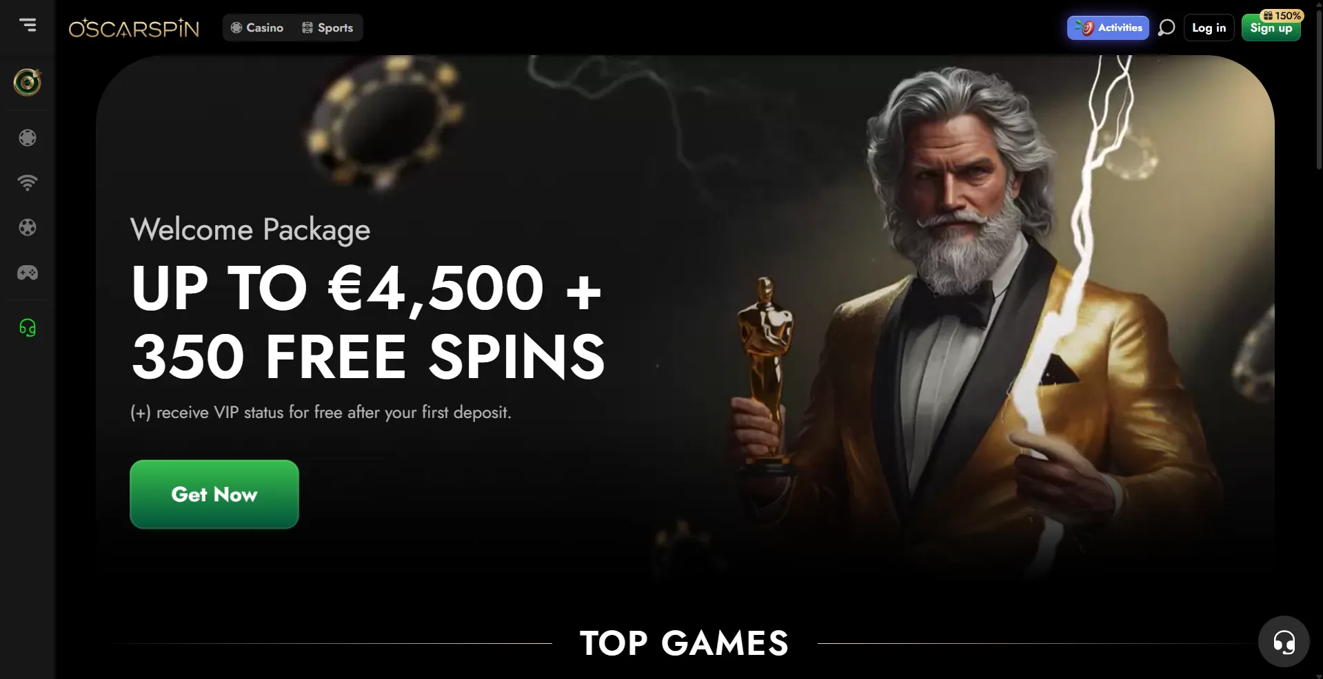 Oscarspin Casino welcome bonus offer – Up to €4,500 and 350 free spins for Australian players with instant VIP access