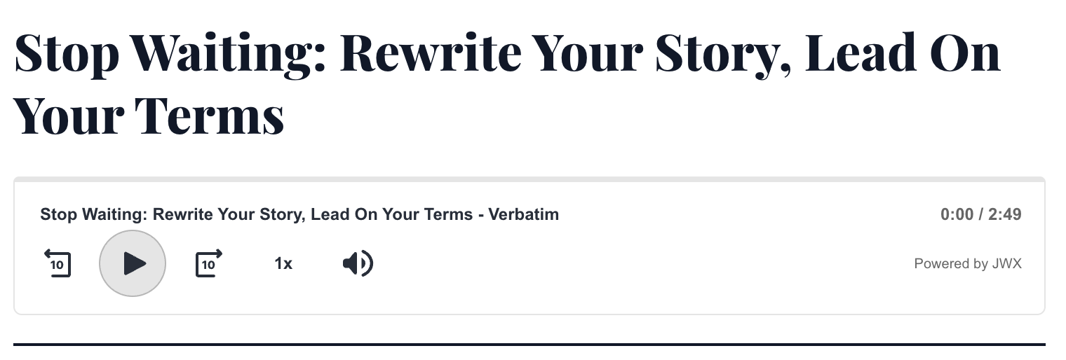 Audio placement under an article title