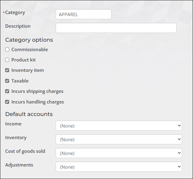 Enabling Category options