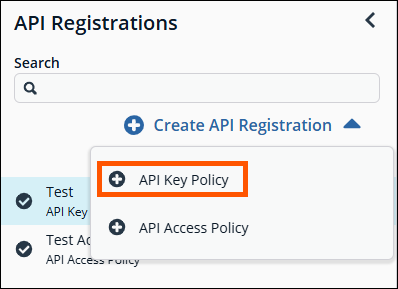 Create API registration