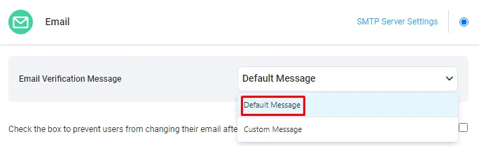 default message