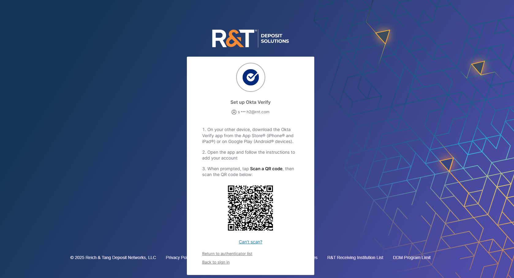 Okta Verify - Scan a QR Code