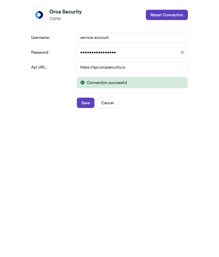 Orca Security settings