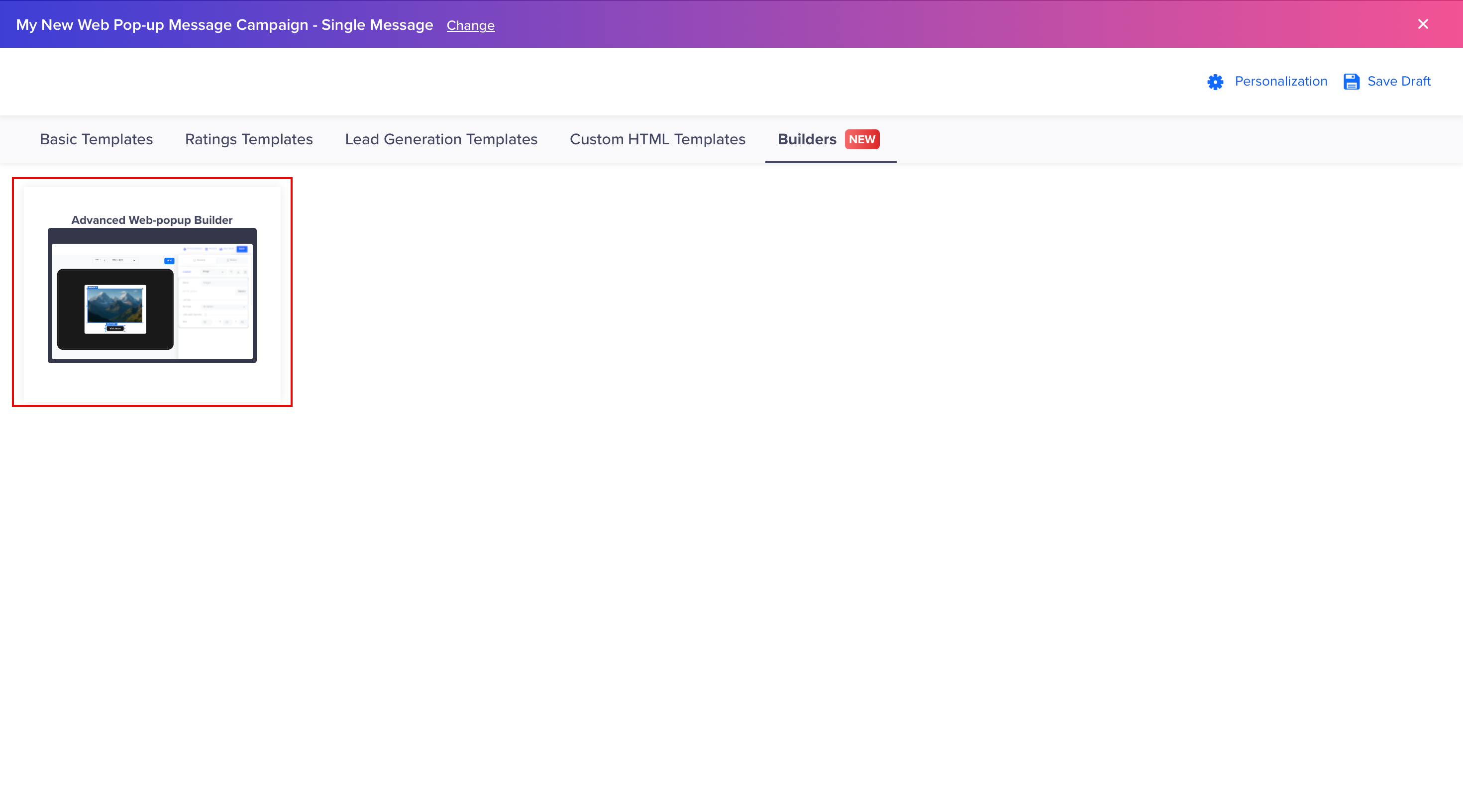 Advanced In-App Builder