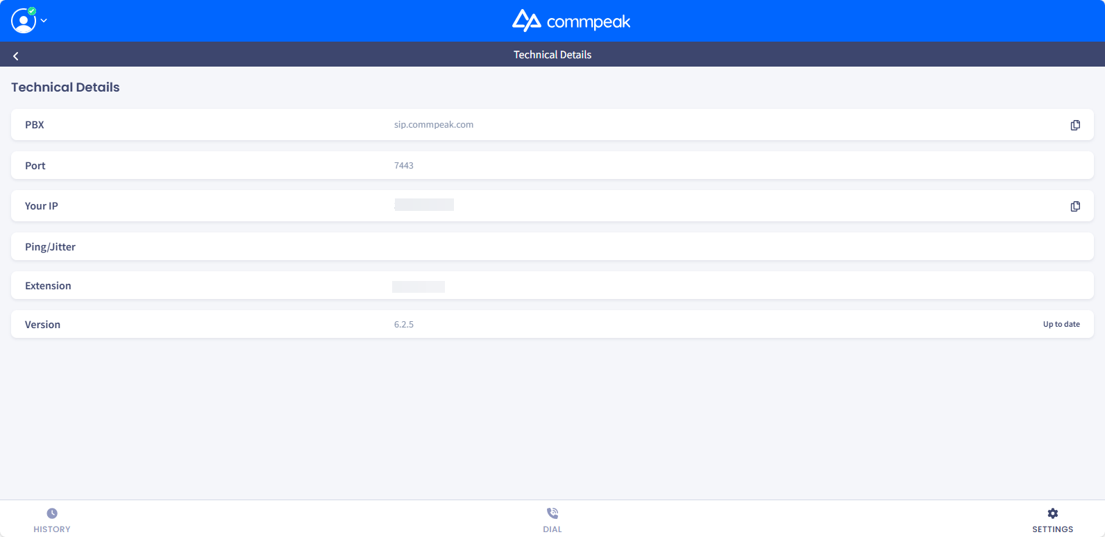 Screenshot of the Technical Details section