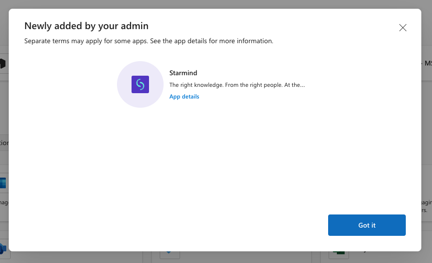 Automatic app announcement in Microsoft 365