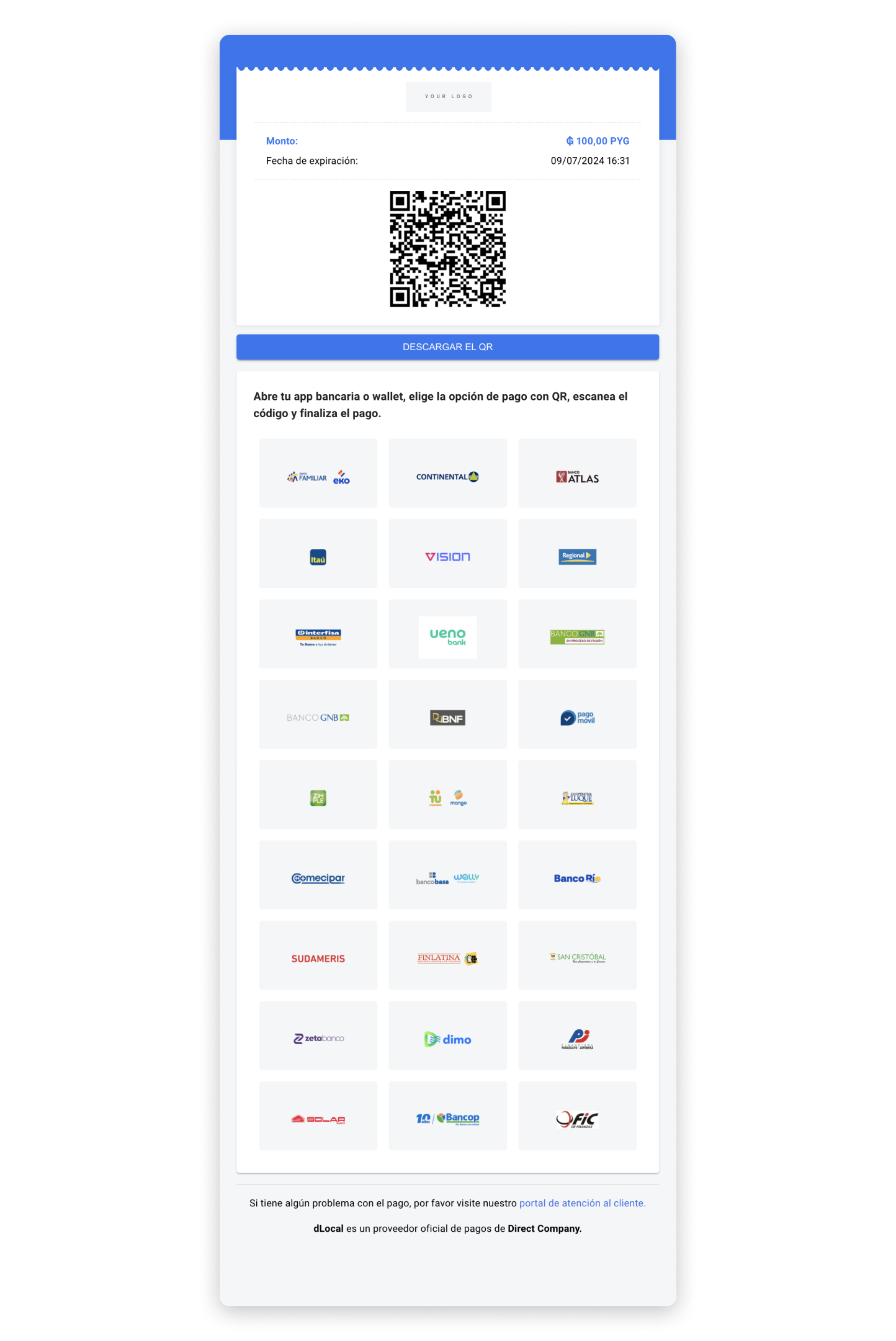 Infonet UI built with the information in the example above.