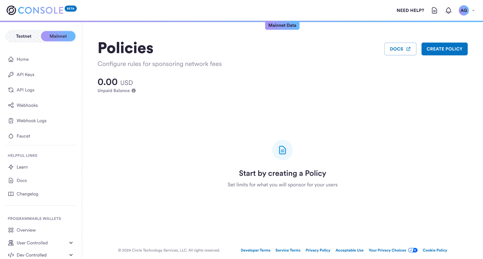 Creating a Mainnet Polygon Policy
