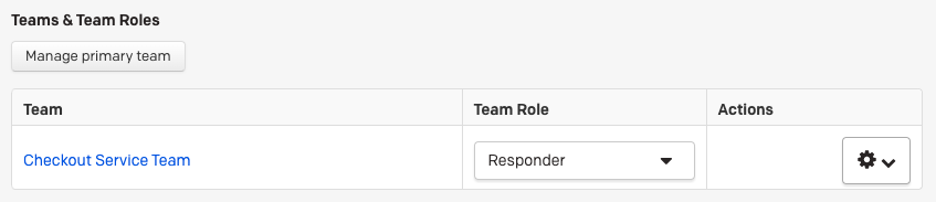 Primary team on the user profile