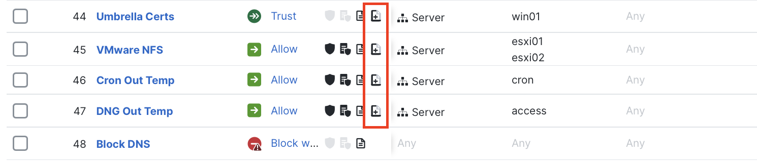 This icon indicates that advanced logging is enabled.