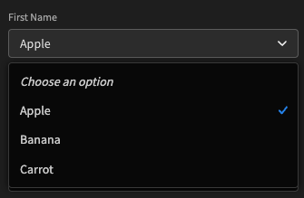 Selecting an option