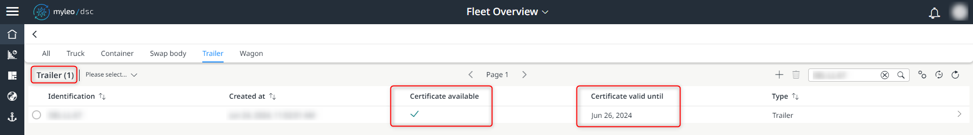 Clear display of whether an XL certificate is available and whether it is still valid