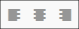 Viewing the Left align, Center-aling, and Right-align icons