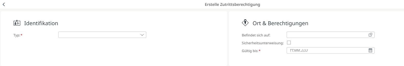 Eine Zutrittsberechtigung anlegen
