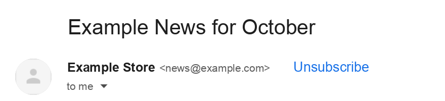 The Unsubscribe button in Gmail