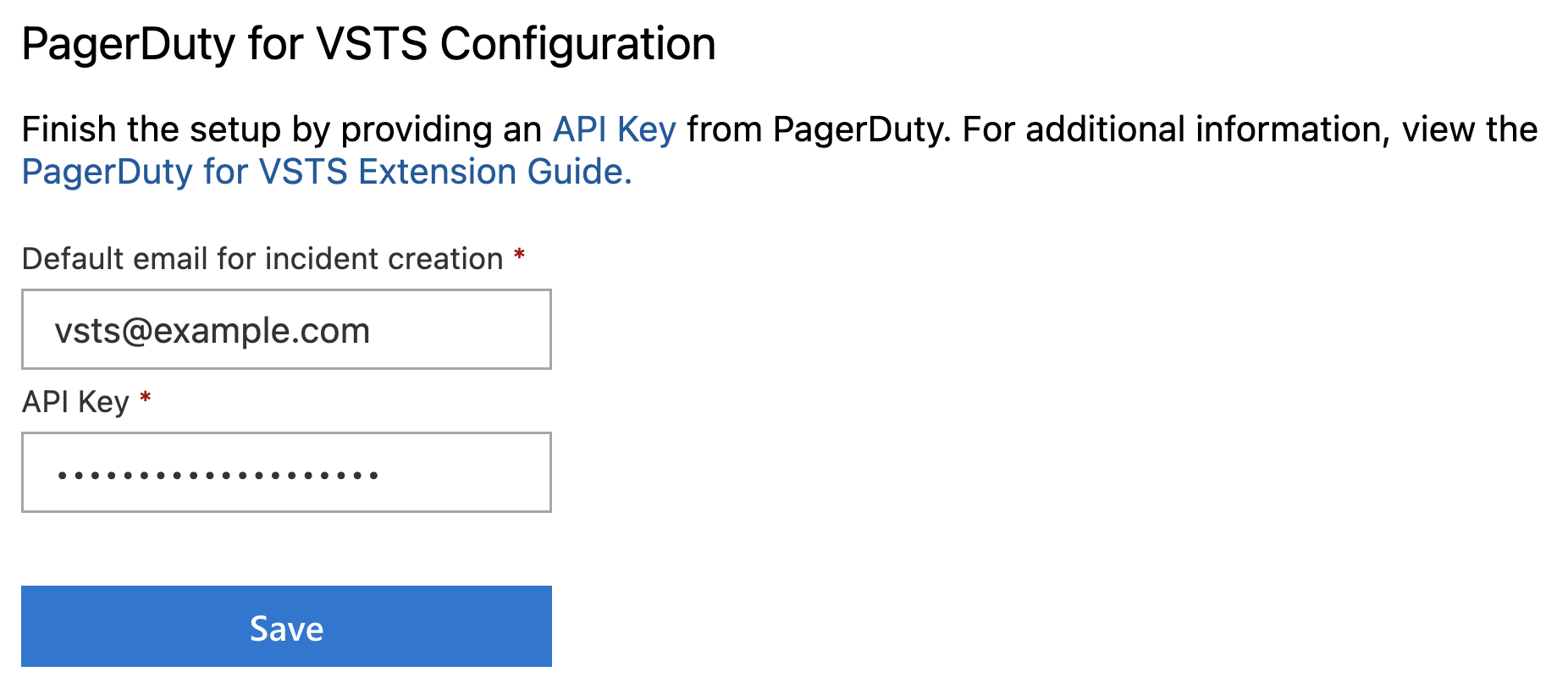 PagerDuty user email and API key