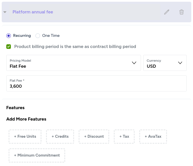 Fig. 1: Platform annual fee as product.