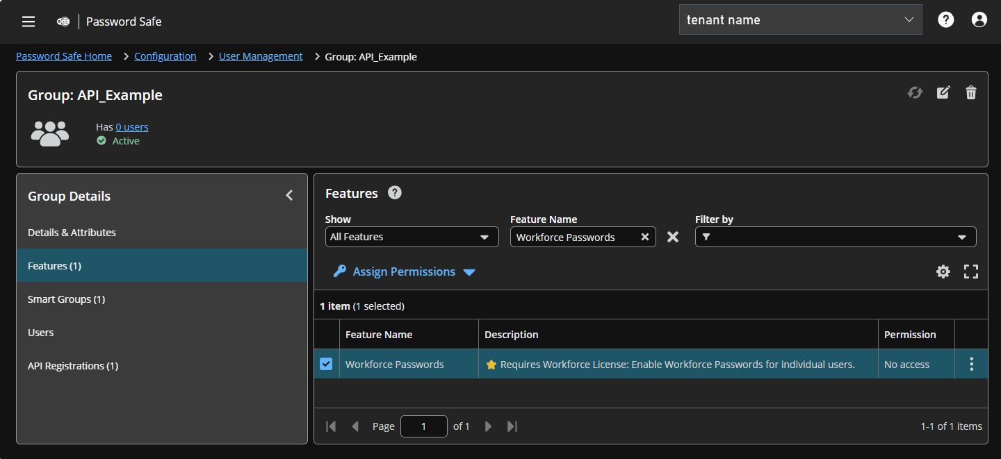 Assign Workforce Passwords feature