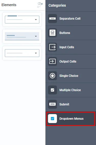 dropdown menus