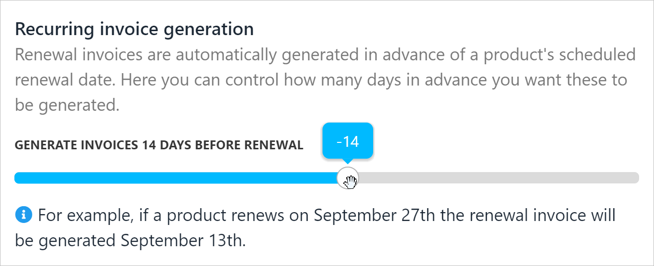 Set generation date for recurring payments
