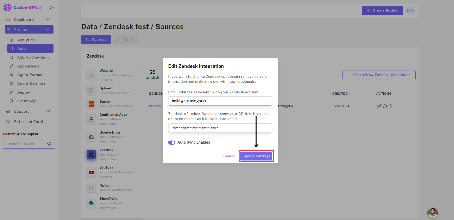 Zendesk Auto-Sync