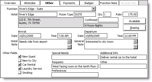From Events, select Register a customer, and select the Other tab