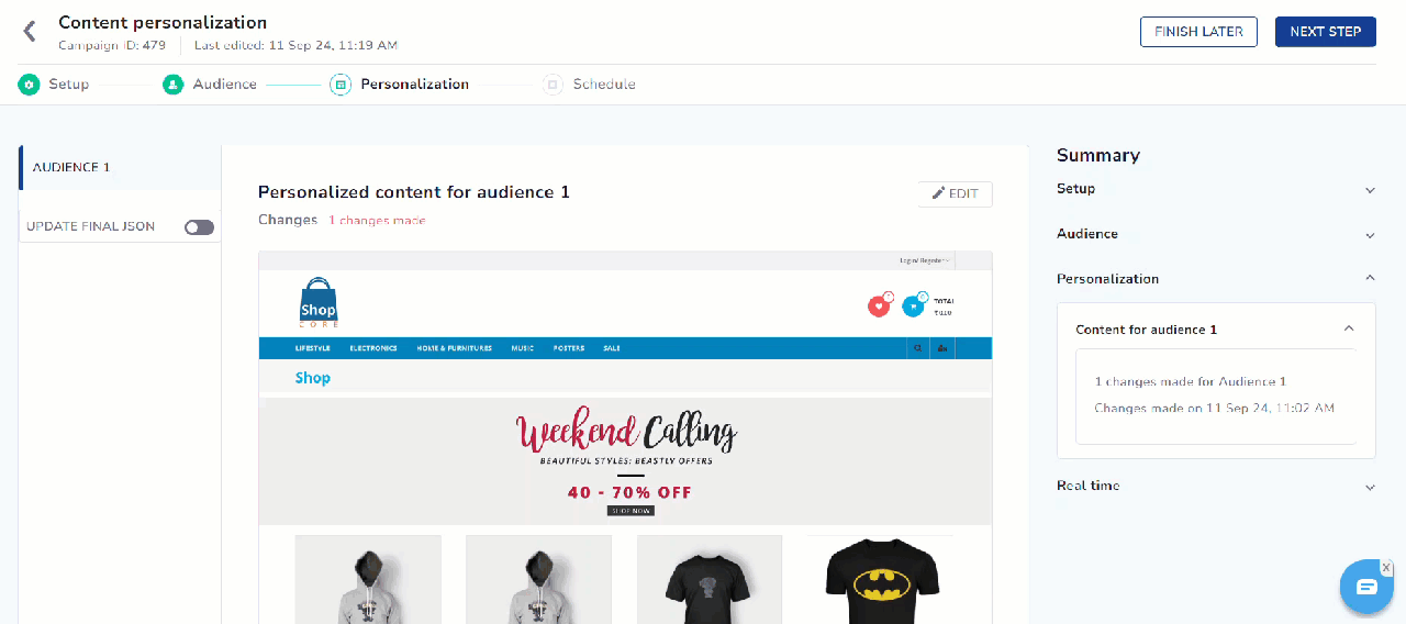 Create Website Personalization