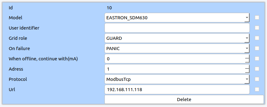 Edge ModbusTcp protocol settings