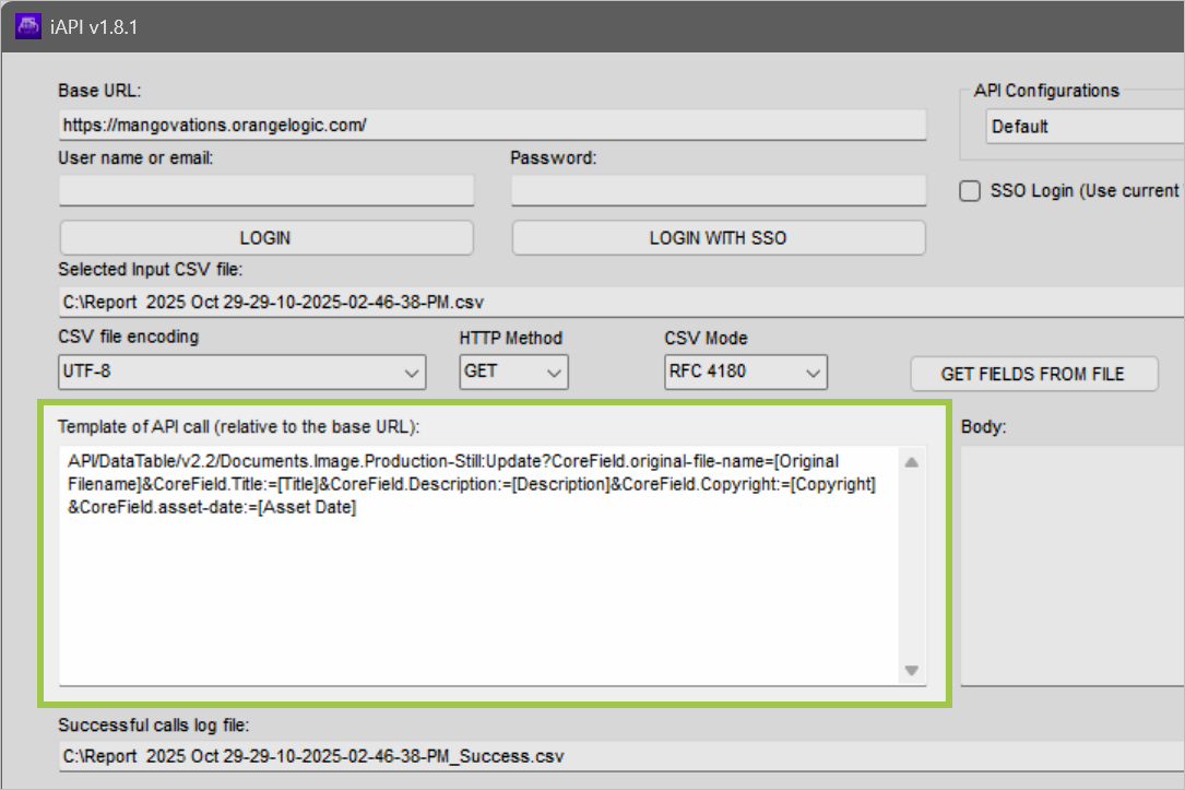 A DataTable call in iAPI
