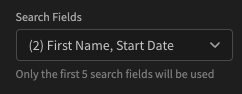 Allow users to search on First Name and Start Date