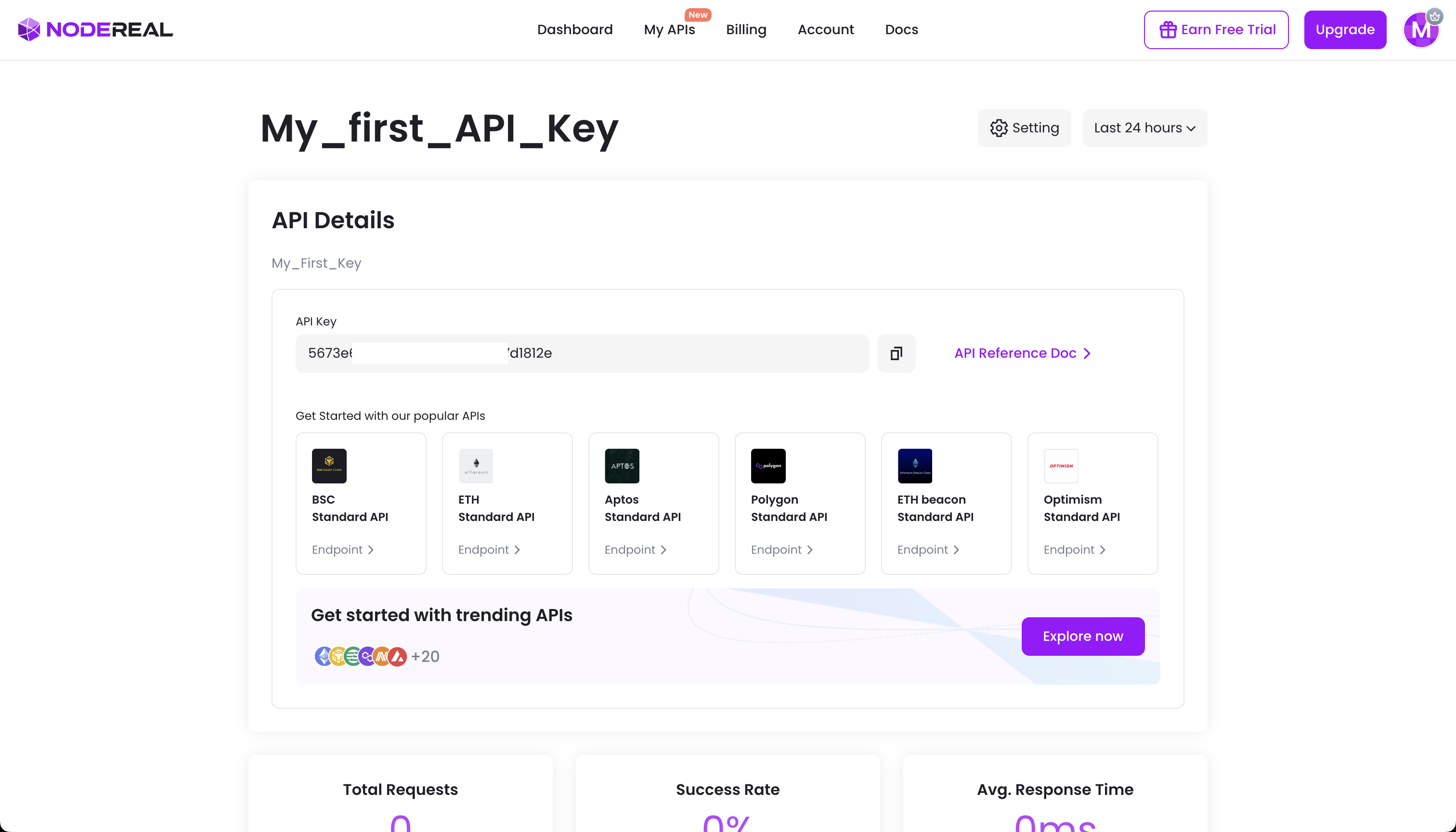 Created Your First API key