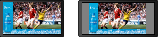 A 16:9 creative fills a 16:9 display (eg. TV)