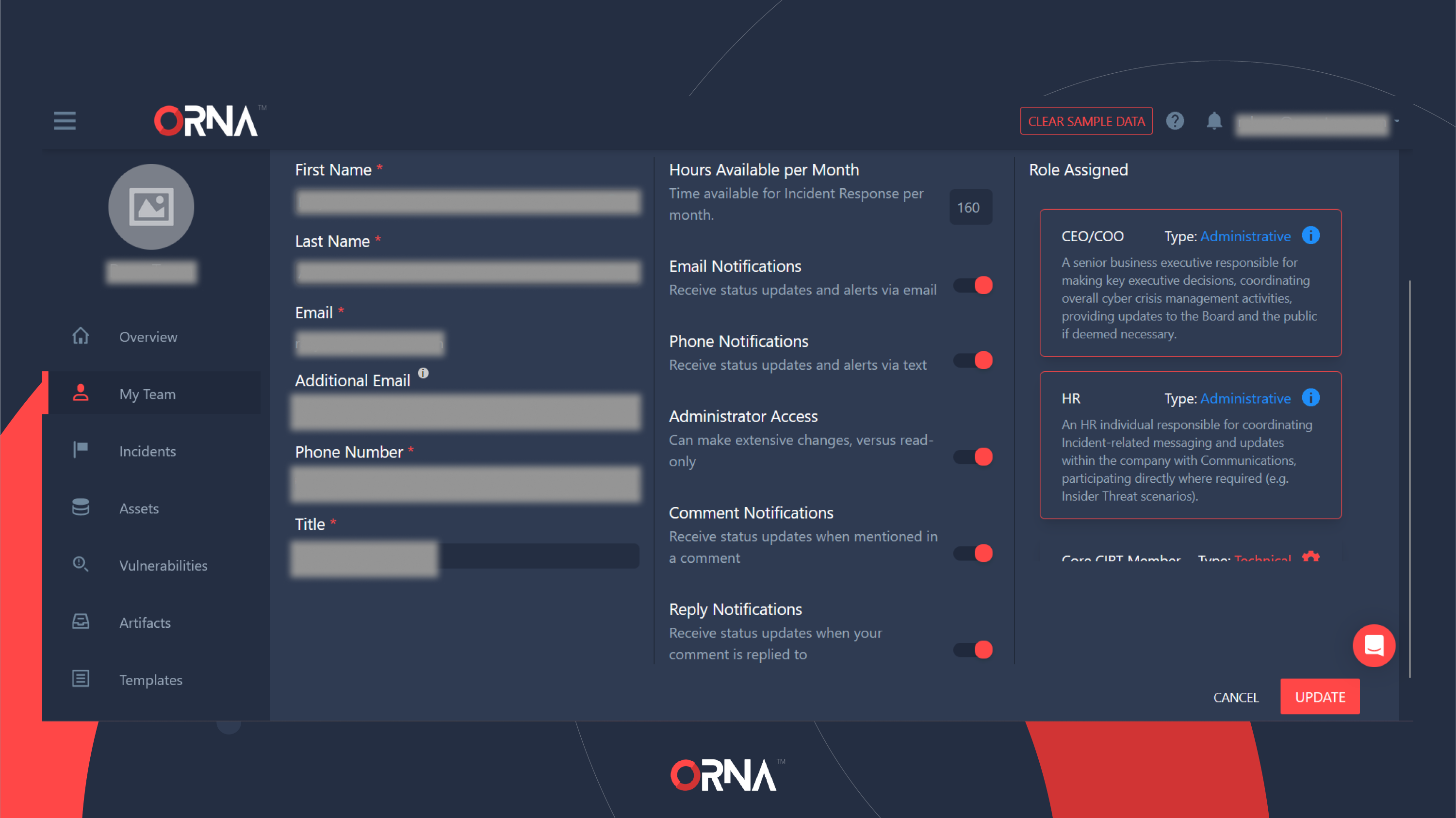 Managing team member's Roles