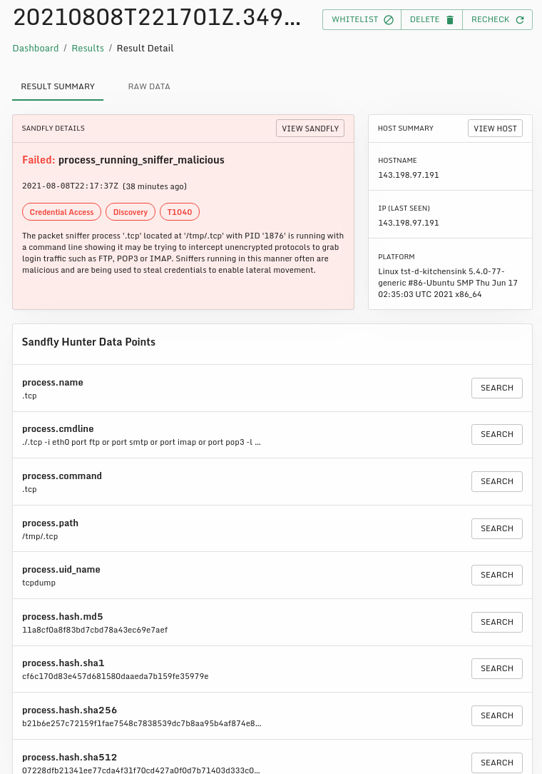 results.alerts.detail.sniffer.malicious.light.mode.png Malicious Sniffer on Linux