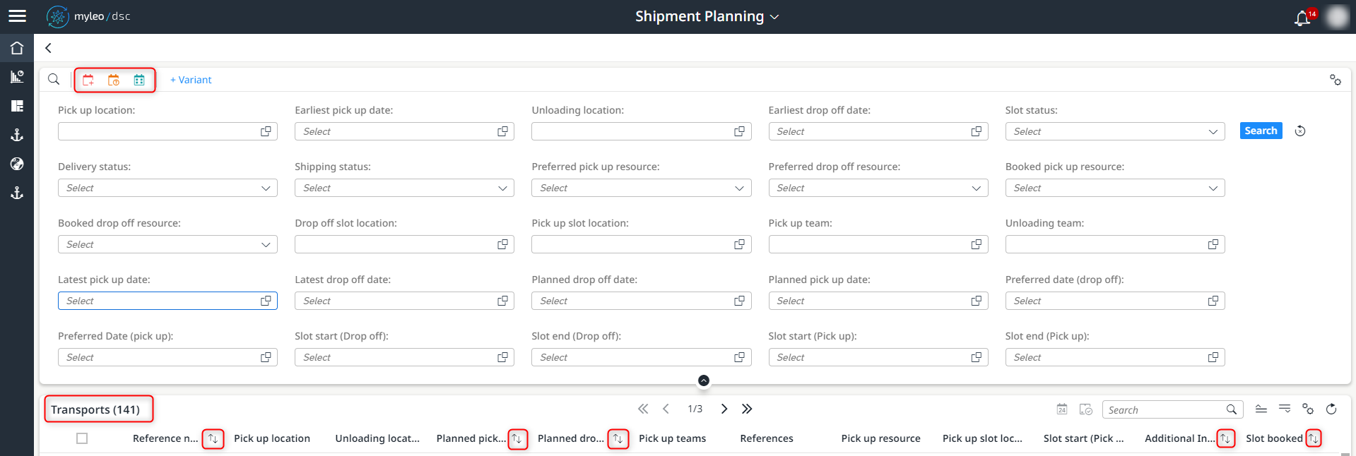 Changes within the Shipment Planning app