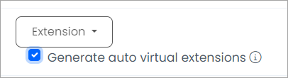 Screenshot of selecting the option to generate virtual extensions