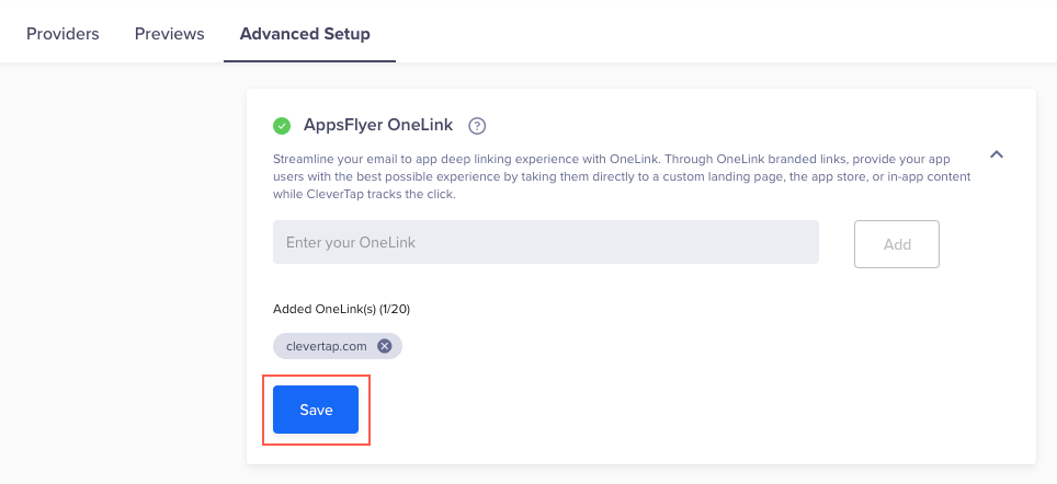 Save AppsFlyer OneLink