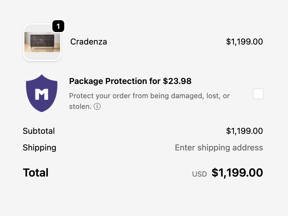 Mulberry Shipping Insurance