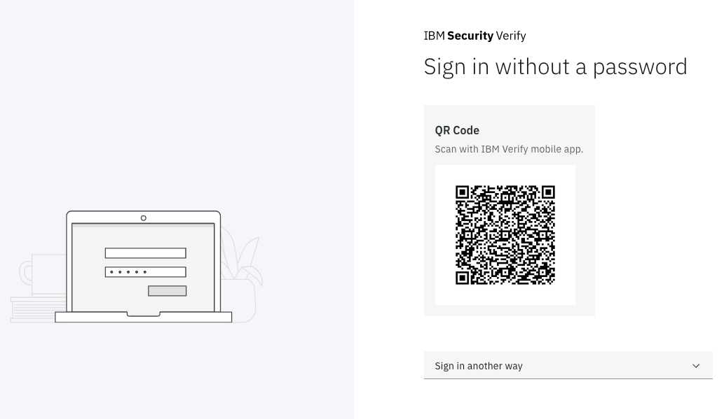 QR Code Login on IBM Security Verify login page