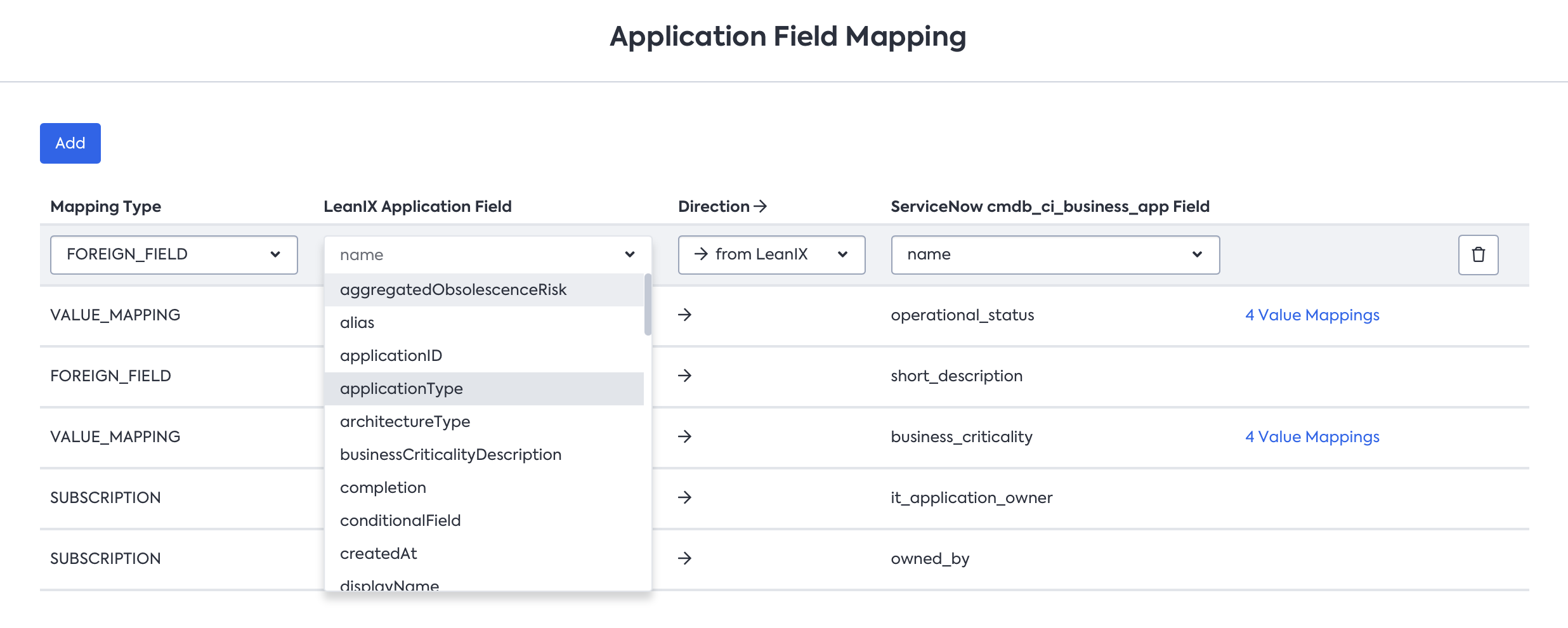 Factsheet Field Drop Down